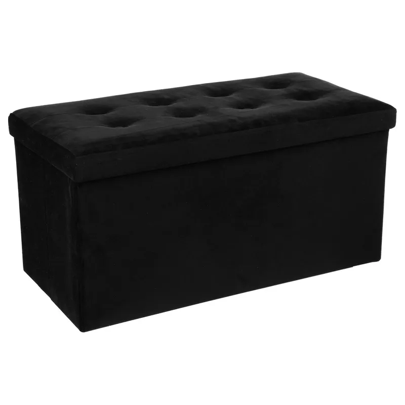 Pufa Pikowana Adaline Black 76x38 cm