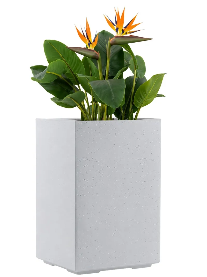 Donica Betonique Na Kółkach Recykling Beton H60X40 cm - Kremowy