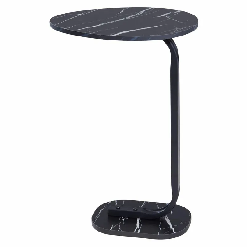 Stolik Boczny Z Blatem W Czarnym Marmurze H59 cm