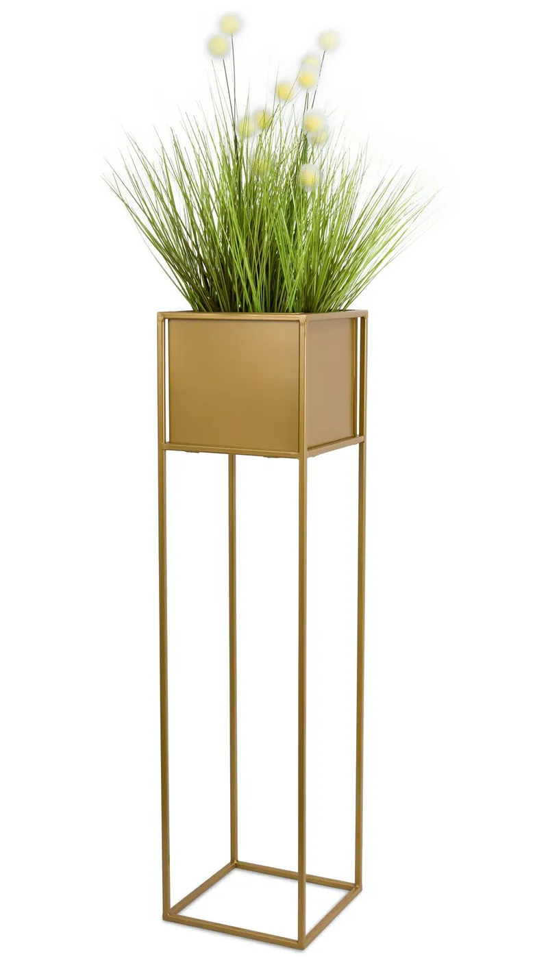 Nowoczesny Kwietnik Stojak 90 cm - Złoty