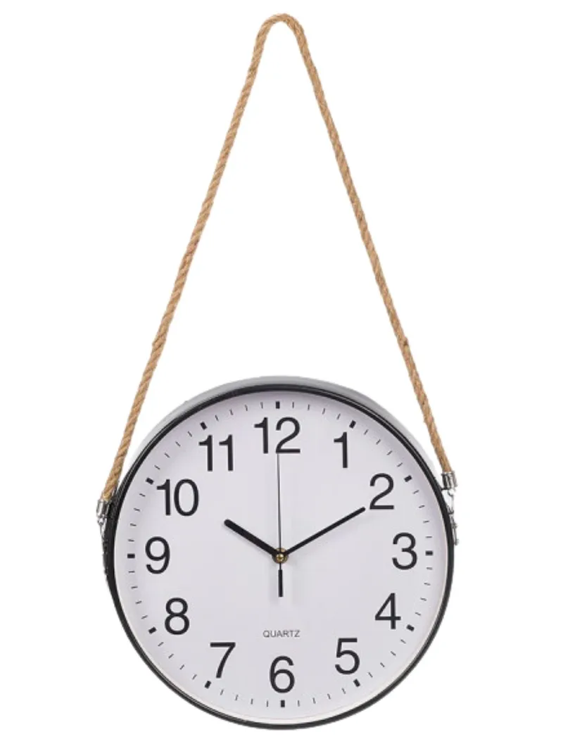 Zegar Wiszący Na Linie 30 cm - Czarny