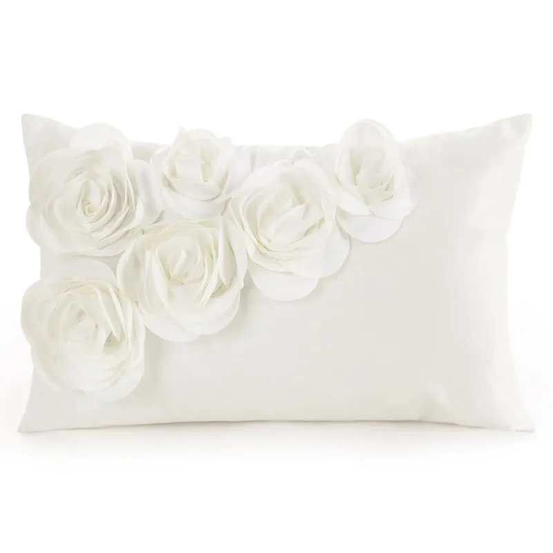 Poszewka FLORES Róże 3D 30x50 Krem