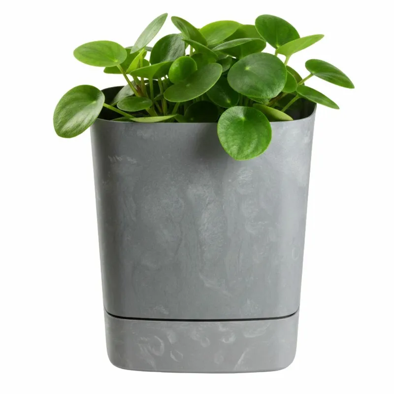 Donica Z Podstawką CUBI Recykling Beton 16x16 cm - Szary
