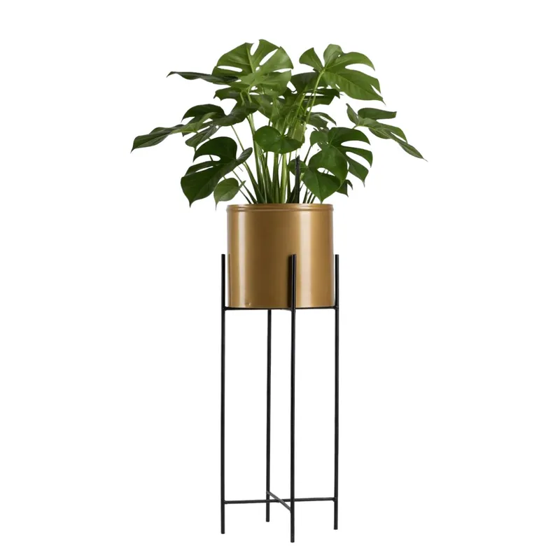 Kwietnik Z Osłonka 75 cm Czarno Złoty