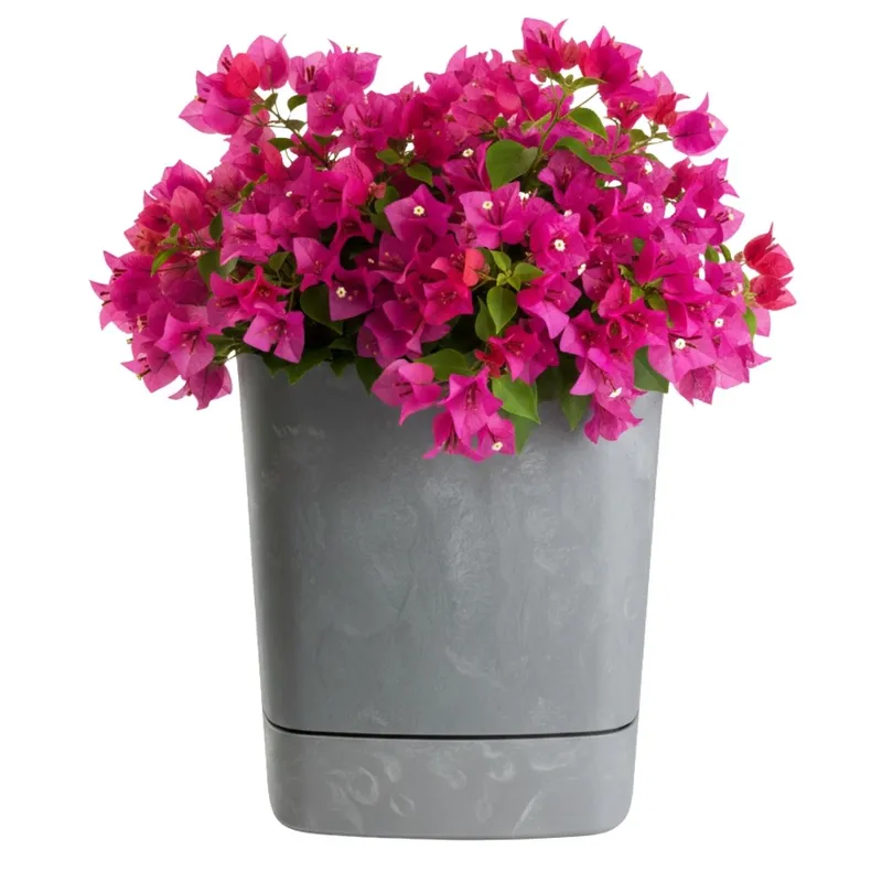 Donica Z Podstawką CUBI Recykling Beton 25x25 cm - Szary