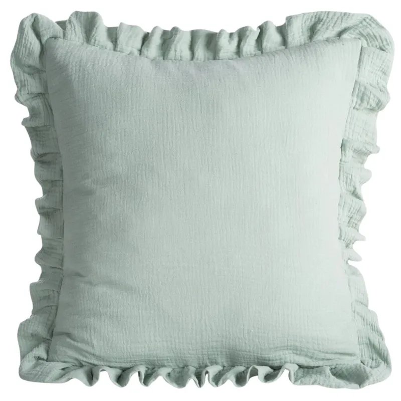 Poszewka MUSLIN 1 Falbanka 45x45 cm Mięta
