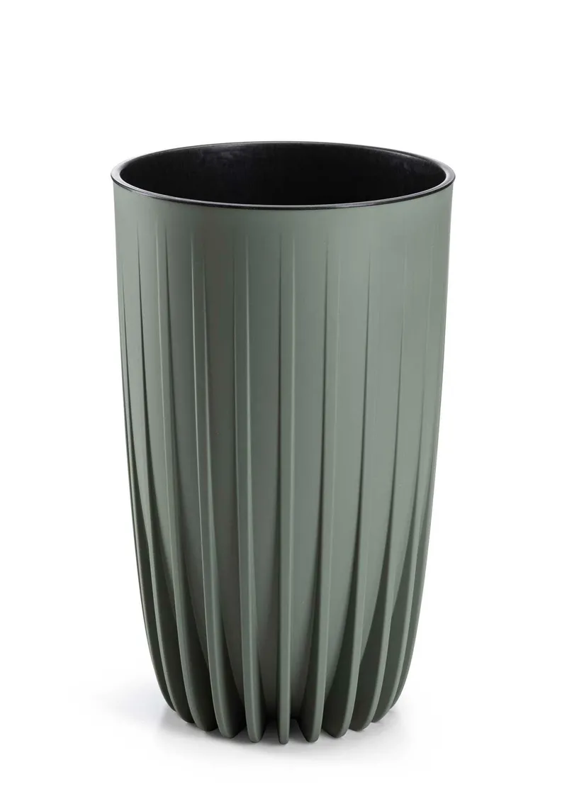 Donica Stripped Wysoka Recykling Szarozielona 25XH42 cm