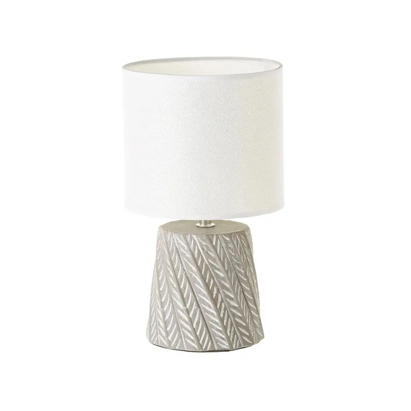 Lampa Stojąca Z Lnianym Abażurem 30 cm - Szara