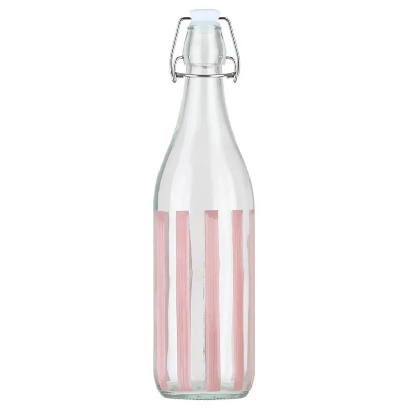Szklana Butelka Ligne 1000 ml - Różowa
