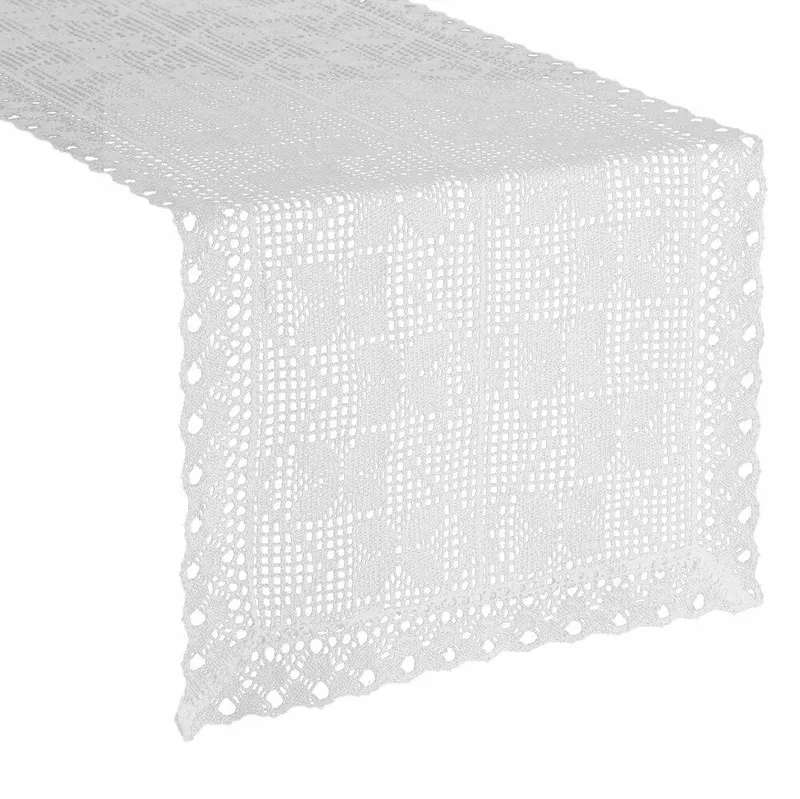 Szydełkowy Bieżnik MARTHA 40x140 cm Biał