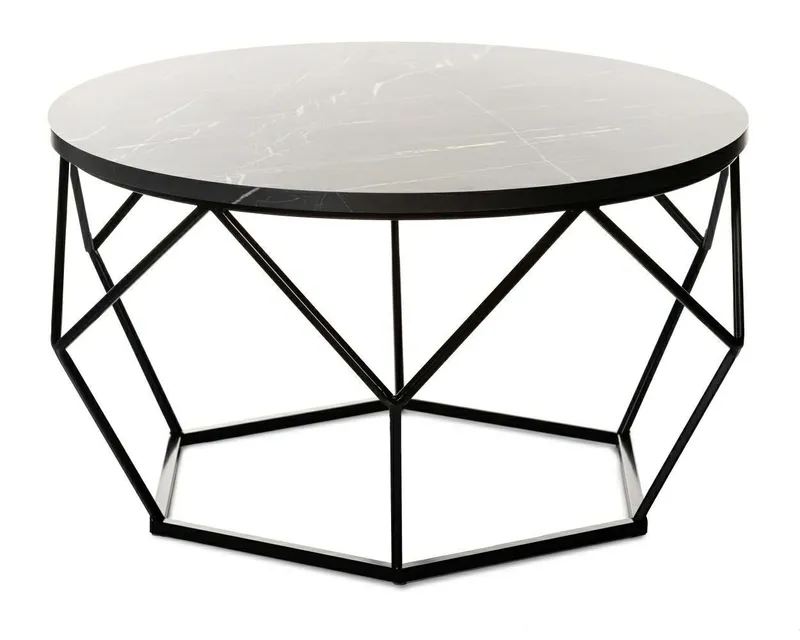 Stolik Kawowy Diamond 70cm MARMUR Czarny