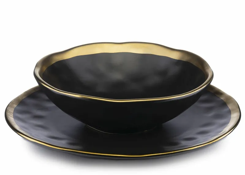 Zestaw Dwóch Talerzy LISSA BLACK GOLD
