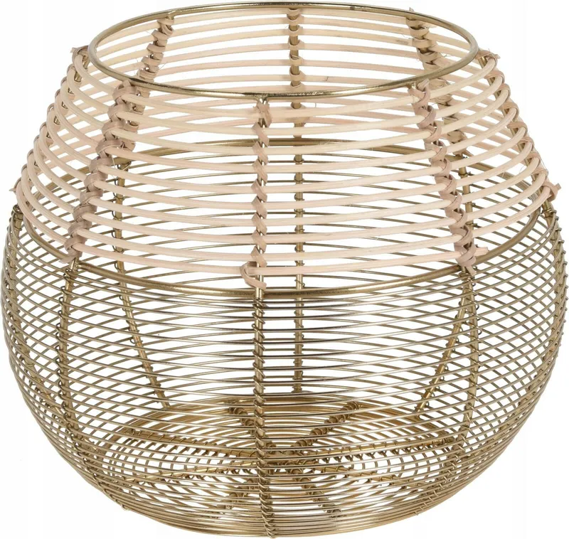 Metalowy Druciany Lampion 20 cm - Złoty