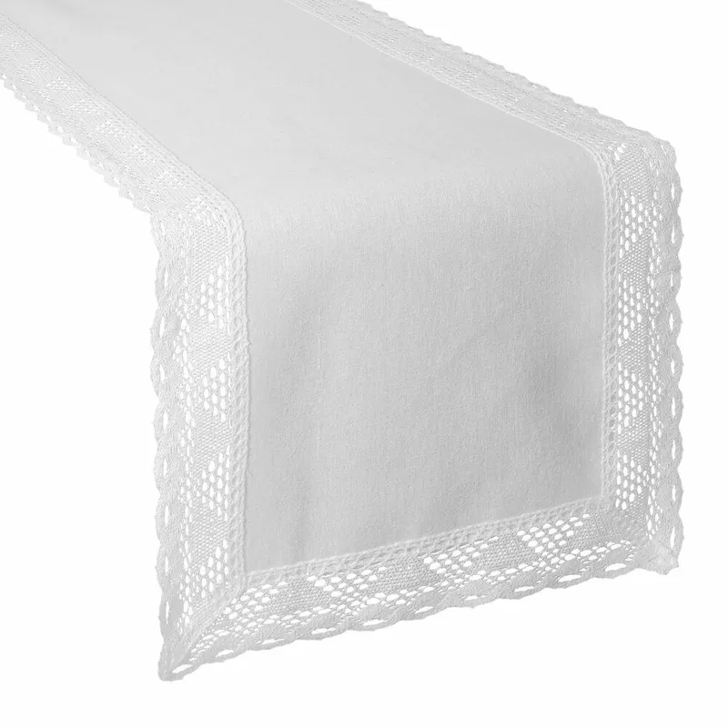 Bieżnik NATALY 35x180 cm Koronka - Biały