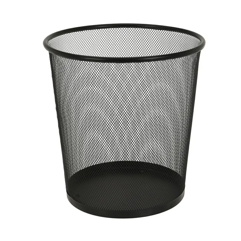 Metalowy Kosz Na Śmieci 28 cm - Czarny