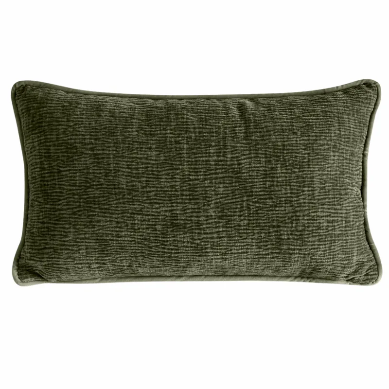 Poszewka Szenilowa ROSI/01 30x50 cm - Oliwkowa