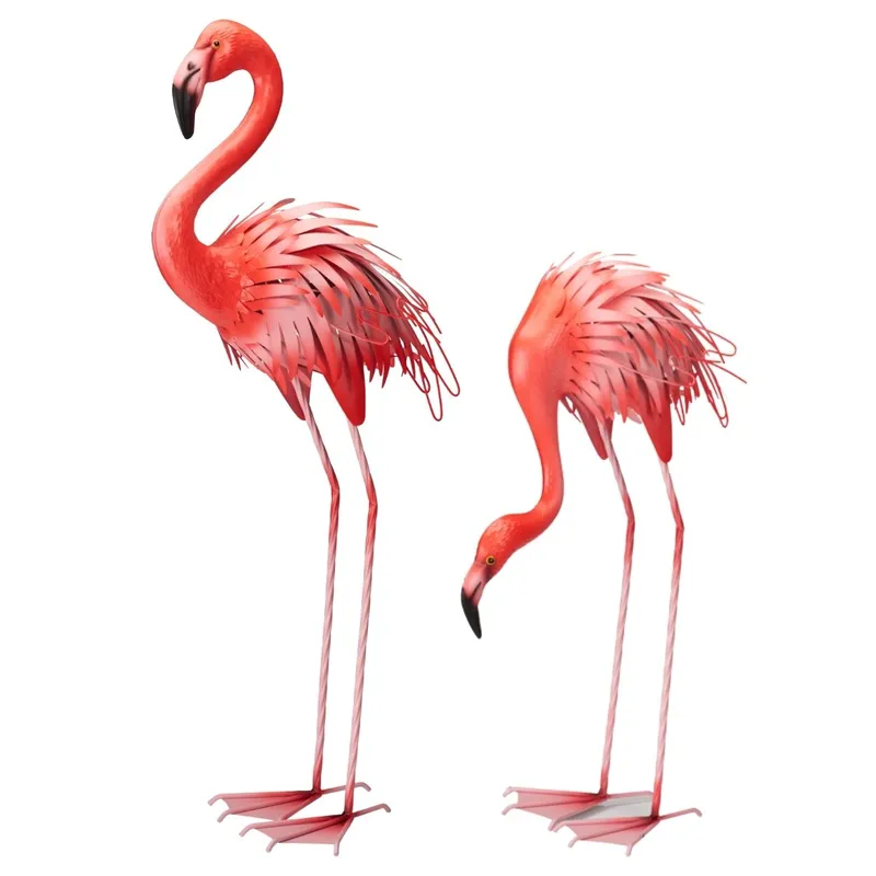 Dekoracja Ogrodowa Flamingi Zestaw 2 szt - Różowe