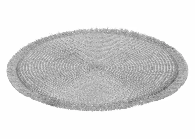 Podkładka Na Stół Okrągła 35 cm - Srebrna