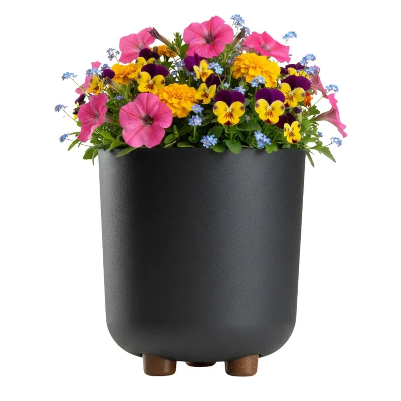 Donica TERRA Na Nóżkach Recykling Antracyt H21X19,3 cm