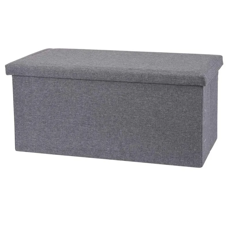 Pufa Ze Schowkiem Ciemno 76 cm - Szara