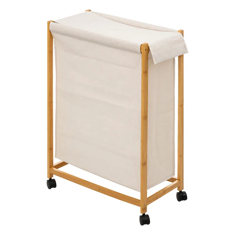 Wąski Kosz Na Pranie White Bamboo