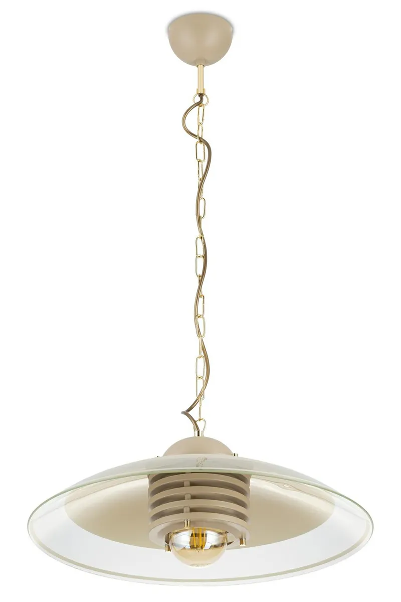 Lampa Wisząca Kitchen Szkło 1XE27 - Beżowa