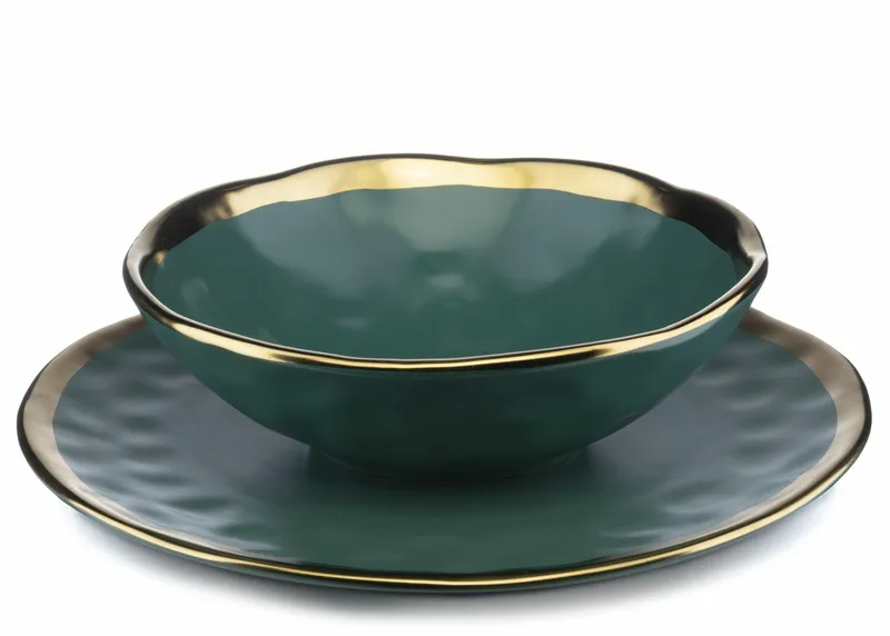 Zestaw Dwóch Talerzy LISSA GREEN GOLD