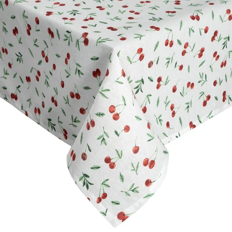 Obrus Plamoodporny Cherry 140x220 cm - Biały