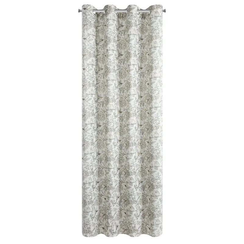 Zasłona Gotowa LUCINA2 140x250 cm Z Lnem Nadruk Botaniczny