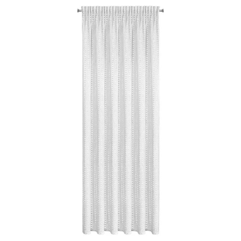 Firana Gotowa BONITA 140x270 cm Wzór Geometryczny - Biała