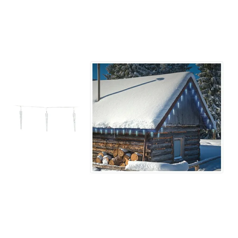 Lampki Sople 40 LED Zimny + Timer - Biały