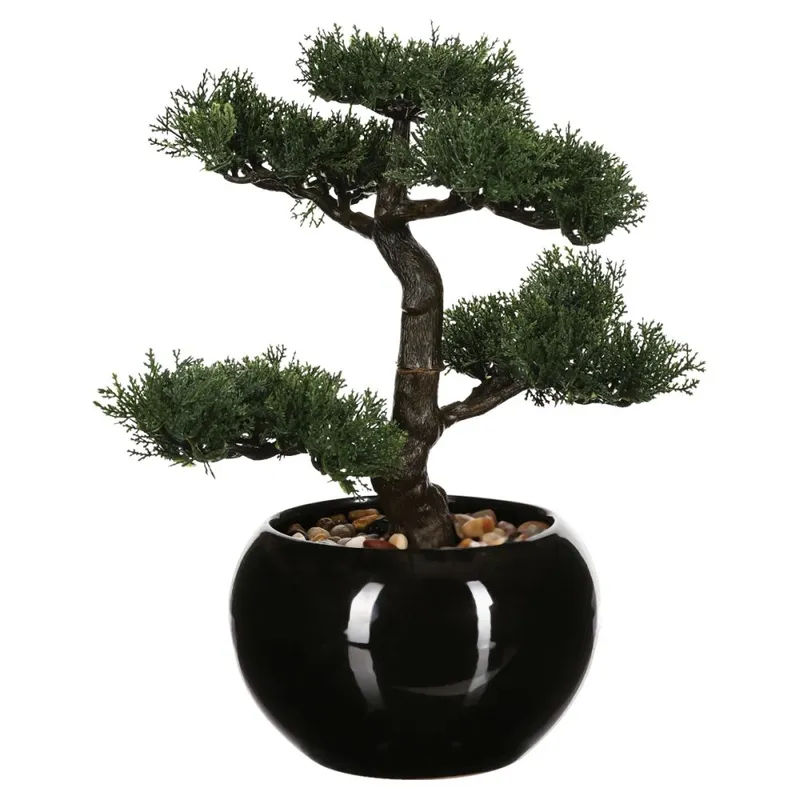 Drzewko Bonsai W Czarnej Doniczce 36 cm