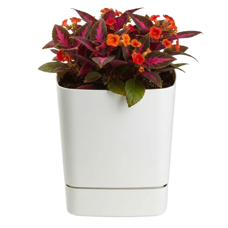 Donica Z Podstawką CUBI Recykling 19x19 cm - Kremowa