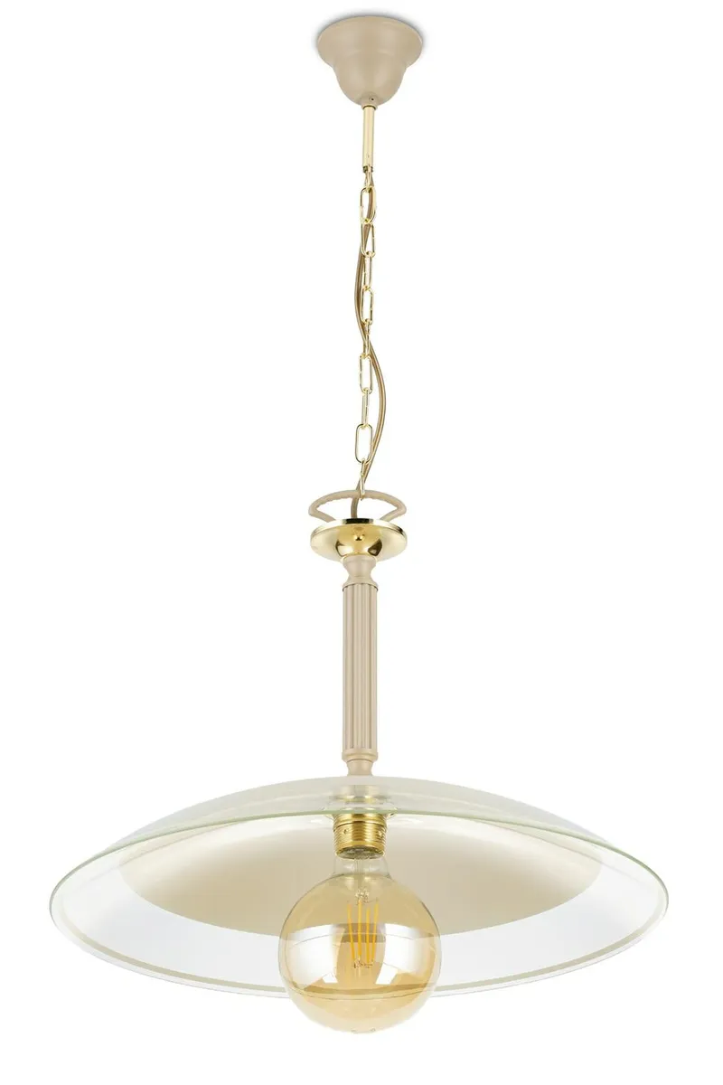 Lampa Wisząca LUNA Szkło 1XE27 47 - Beżowa