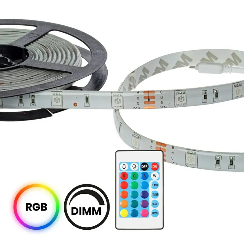 Zestaw Taśmy LED RGB 5m IP65 Sterownik