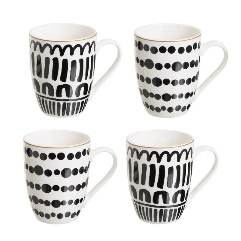 Zestaw Ceramicznych Kubków Lyne 4X 350 ml