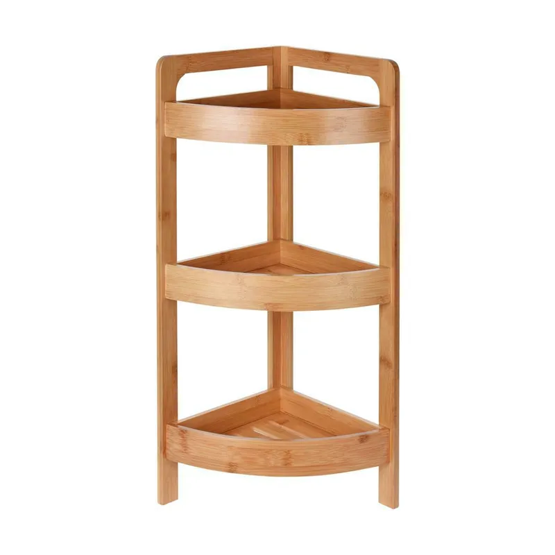 Regał Łazienkowy Narożny Bambus 61 cm
