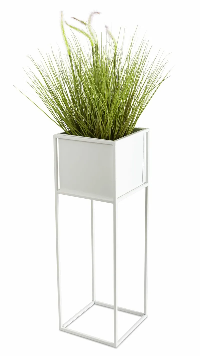 Nowoczesny Kwietnik Stojak 70 cm - Biały