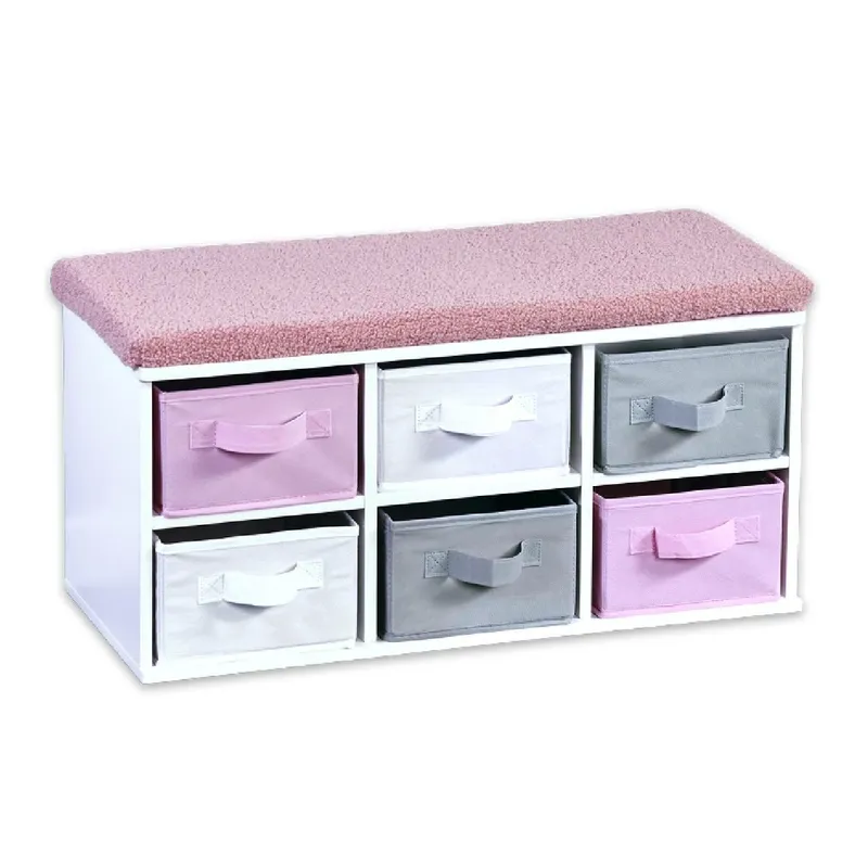 Ławka Dziecięca Z Pojemnikami Pink 68 cm