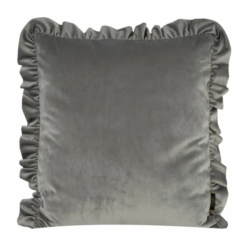 Poszewka VELVET 45x45 Falbana - Srebrna