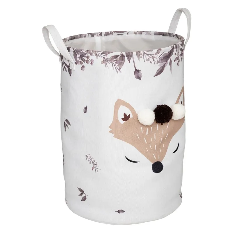 Kosz Na Zabawki Fox Z Pomponami 35 cm