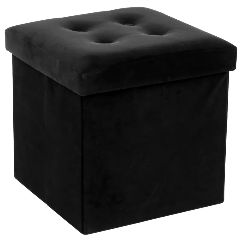 Pufa Pikowana Adaline Black 38x38 cm