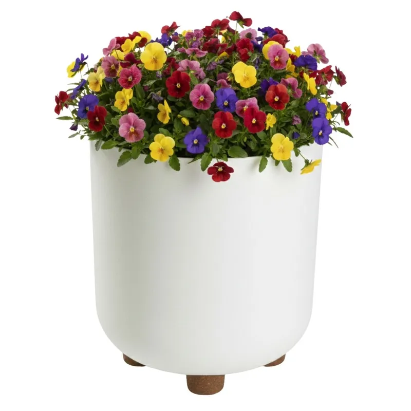 Donica TERRA Na Nóżkach Recykling H21X19,3 cm - Kremowa