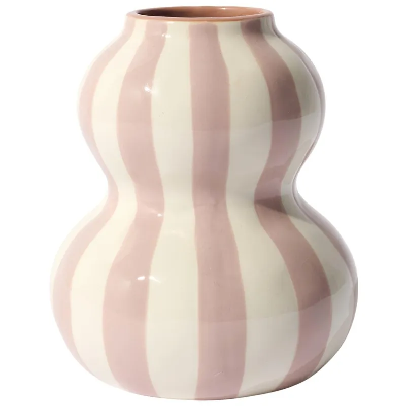Ceramiczny Wazon SOLVI 15 cm Pasy - Różowe