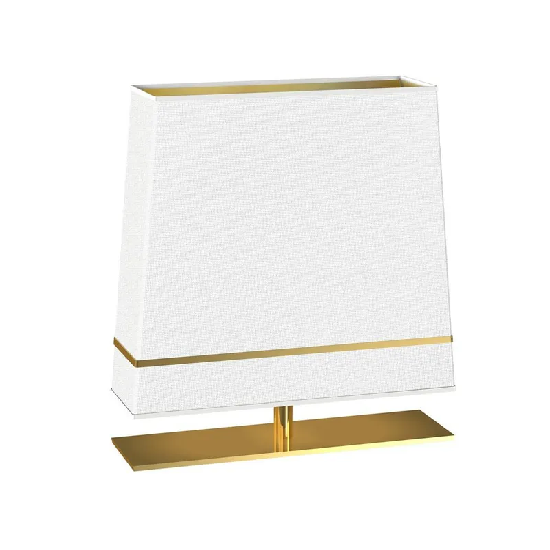Lampa Stołowa VOLANS Biały Złoty Abażur