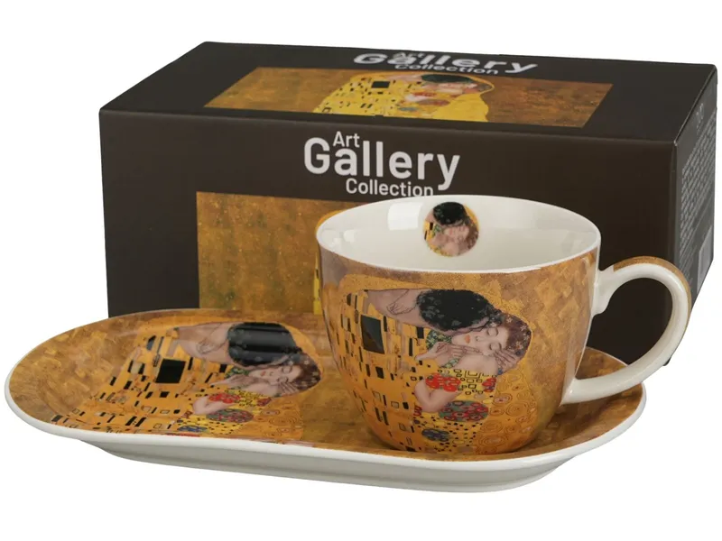 Zestaw Śniadaniowy Filiżanka Ze Spodkiem G. Klimt The Kiss