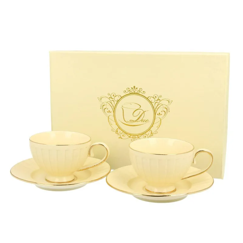 Zestaw 2 Filiżanek Do Espresso Ecru Nina