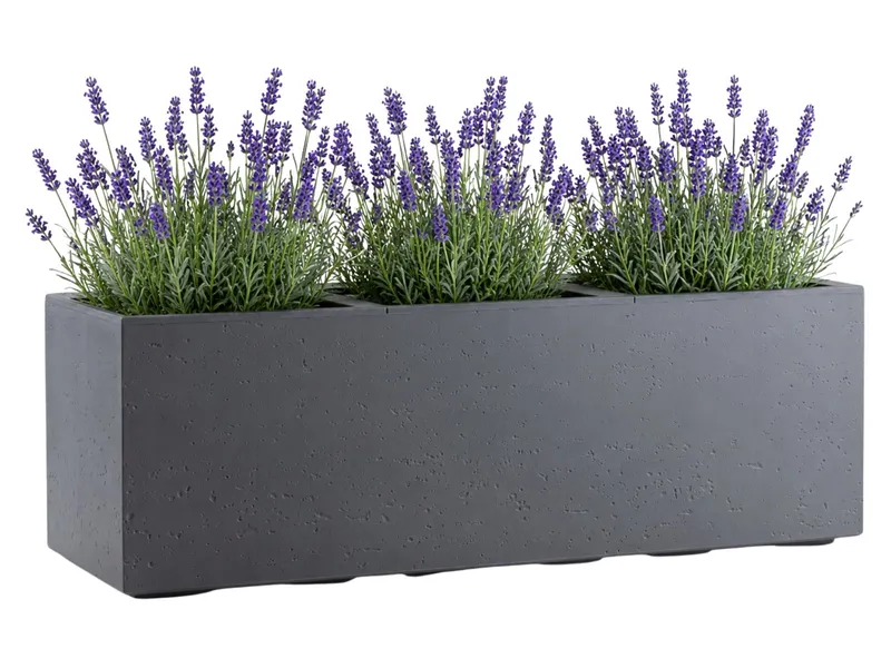 Donica Betonique Na Kółkach Recykling Beton 90X30XH30 cm - Szary