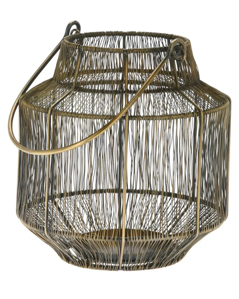 Lampion Druciany Z Rączką 23 cm - Złoty