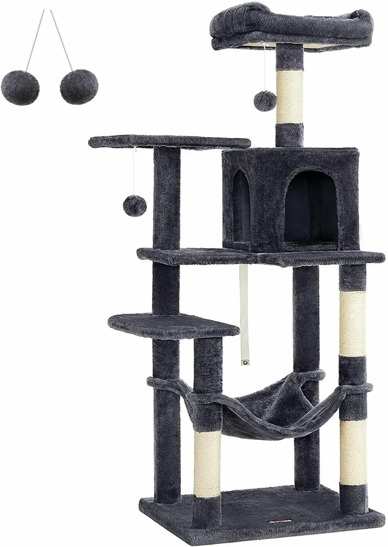 Drapak Wieża Dla Kota Dymny 143 cm - Szary